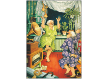 Postkarte - Alte Frauen tanzen - Inge Löök